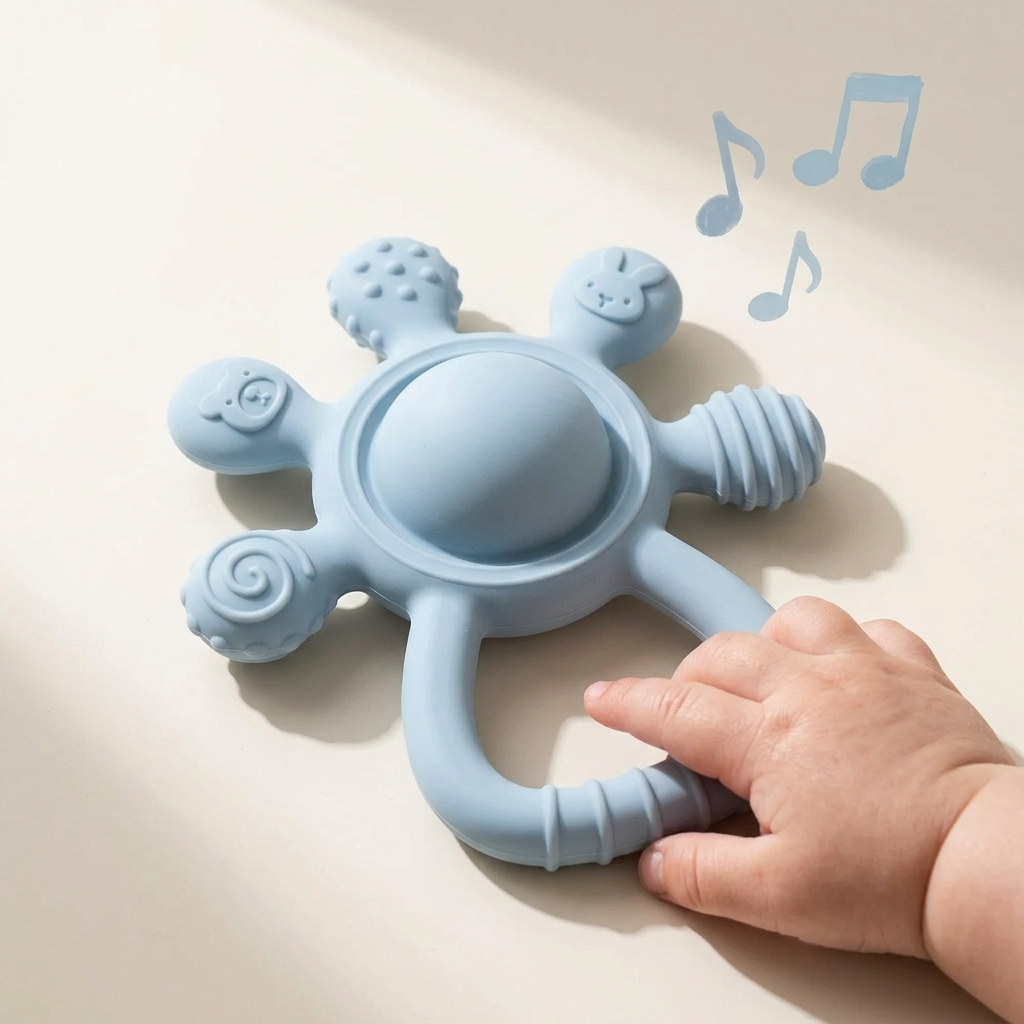 Sensory Teething Rattle - 3-in-1 Relief from the First Tooth