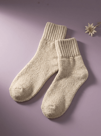 Plush-Lined Wool Socks • Beige Aurevony